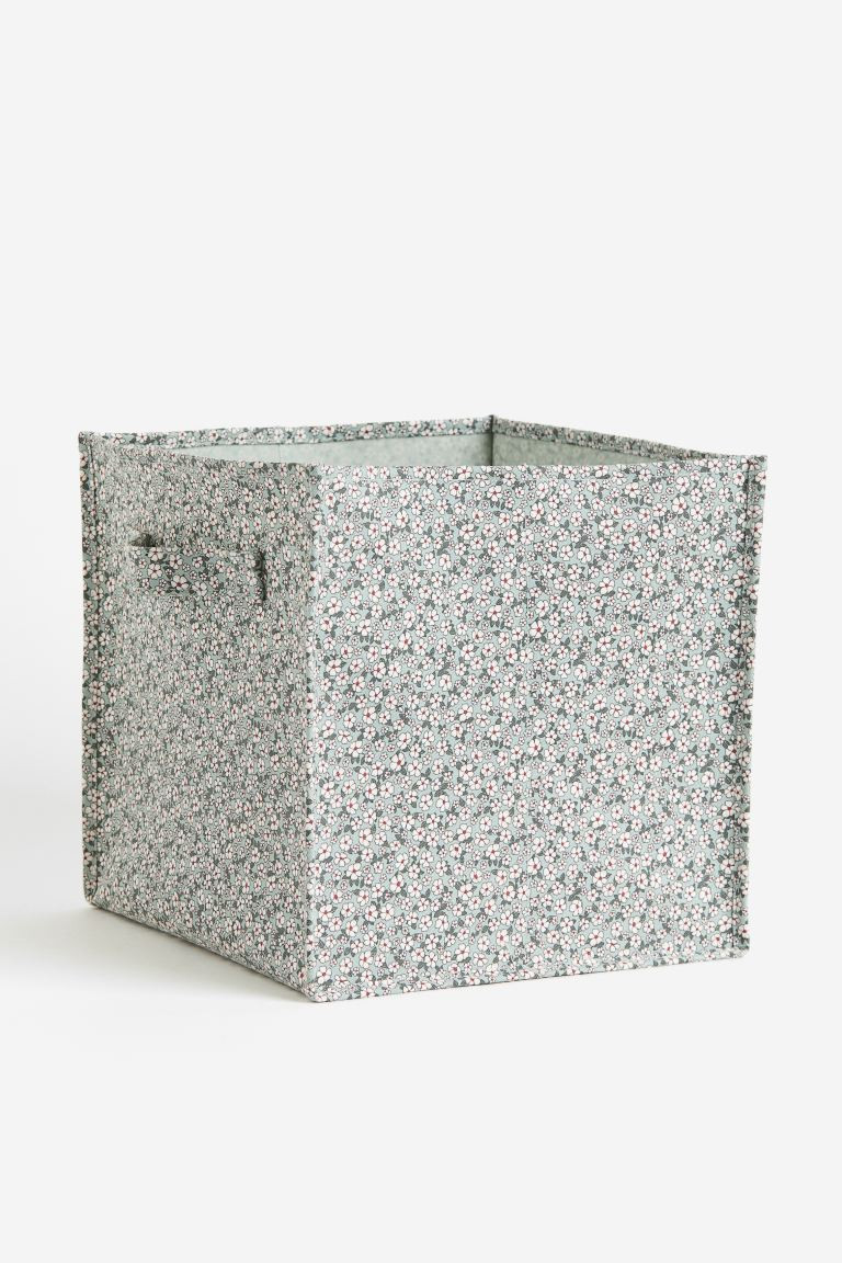 Printed Storage Basket - Light turquoise/floral - Home All | H&M US | H&M (US + CA)