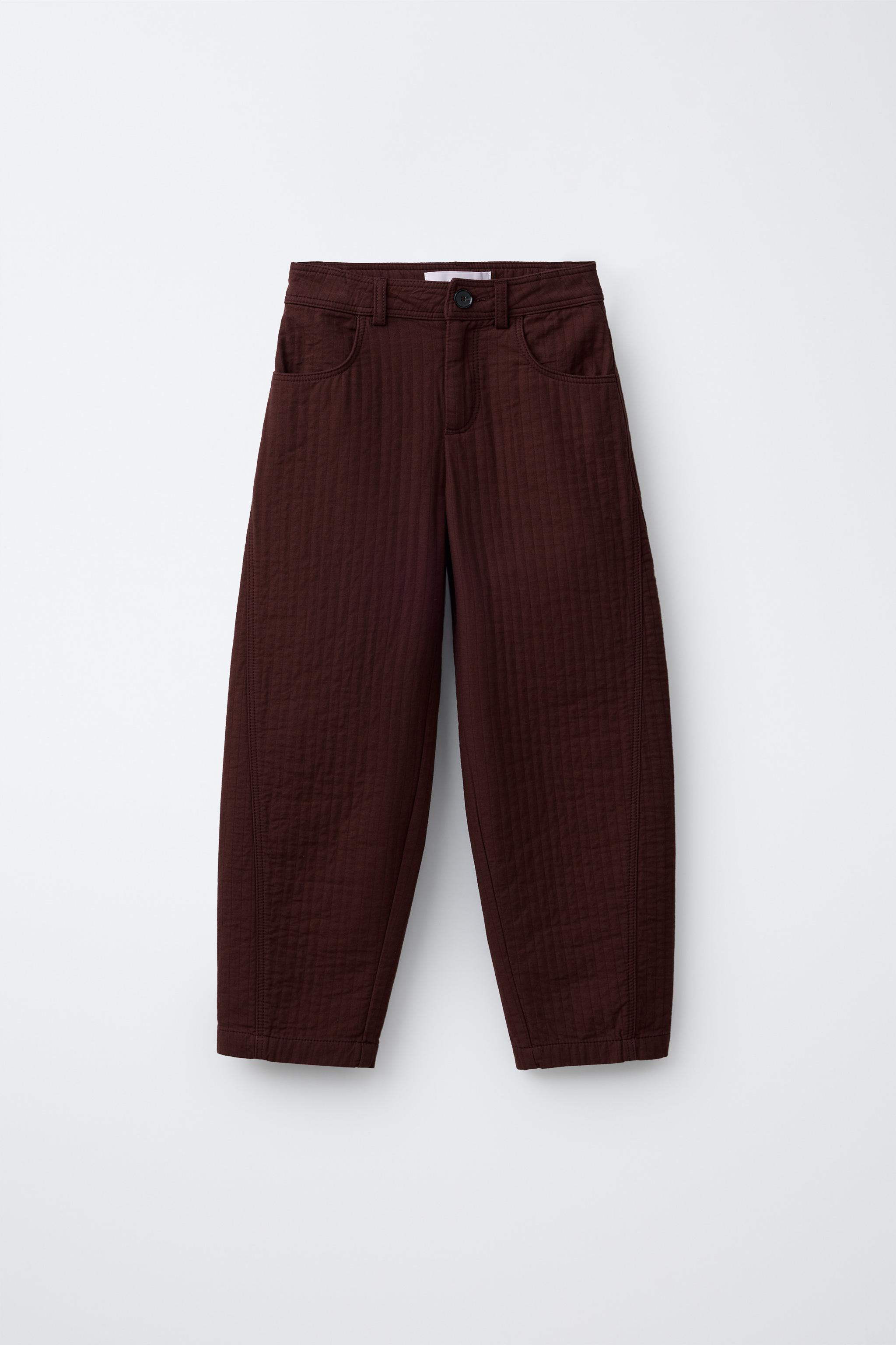 TEXTURED BARREL PANTS | Zara US