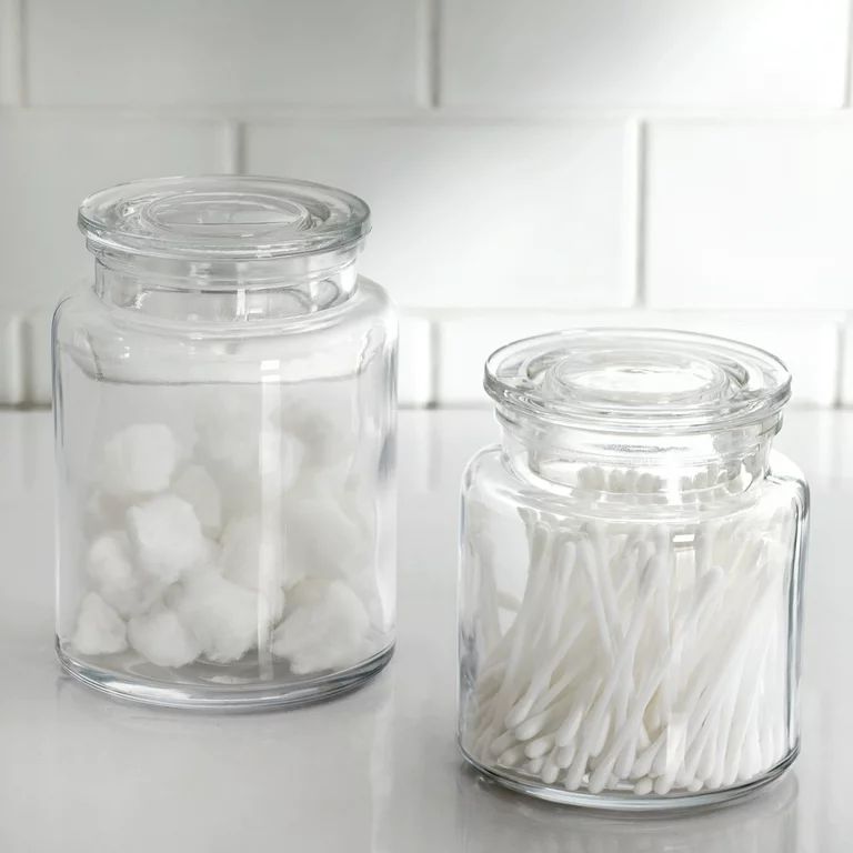 Better Homes & Gardens Glass Apothecary Jar 2-Piece Set, Clear - Walmart.com | Walmart (US)