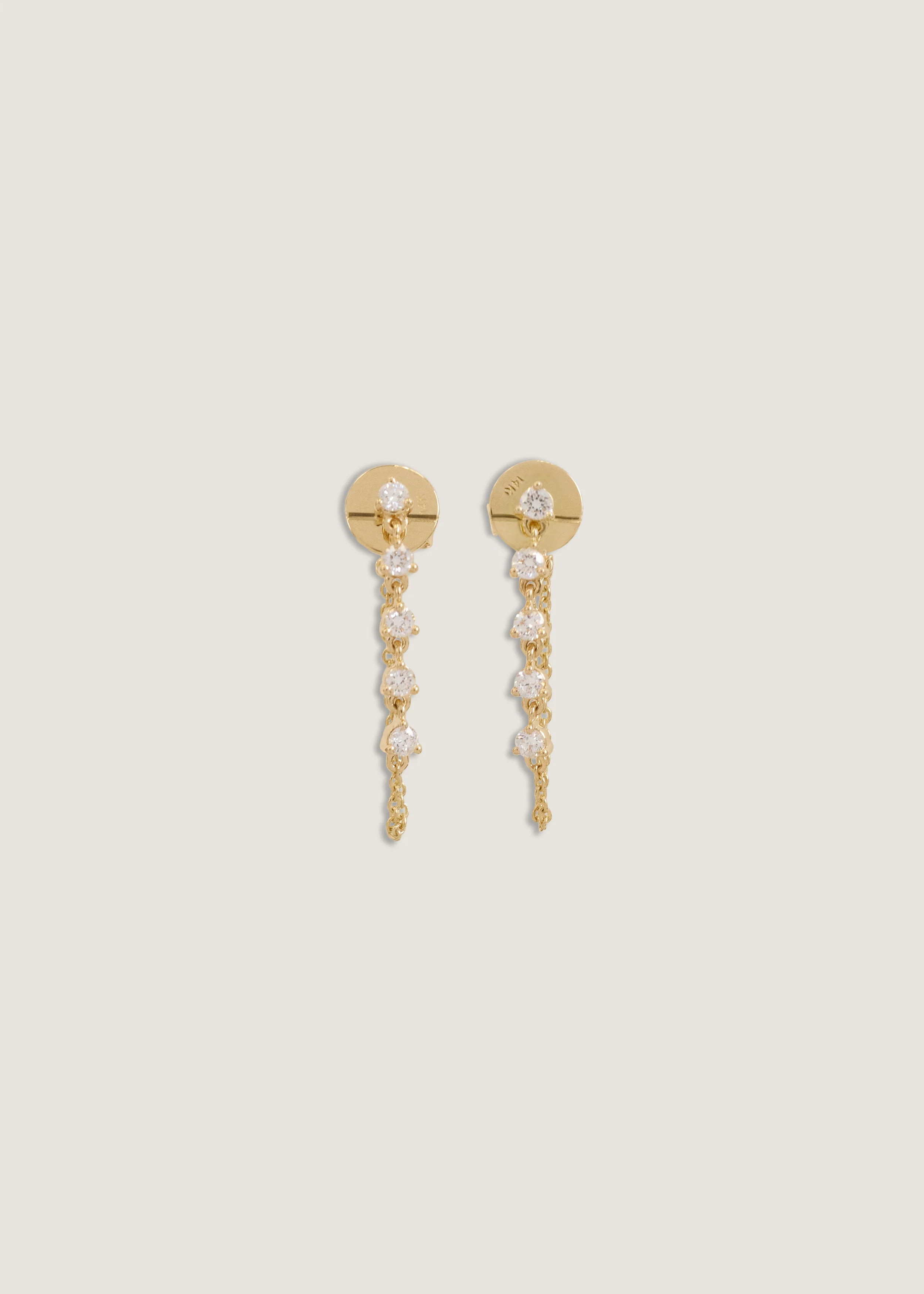 Five Stone Chain Earrings Diamond - Kinn | Kinn Studio