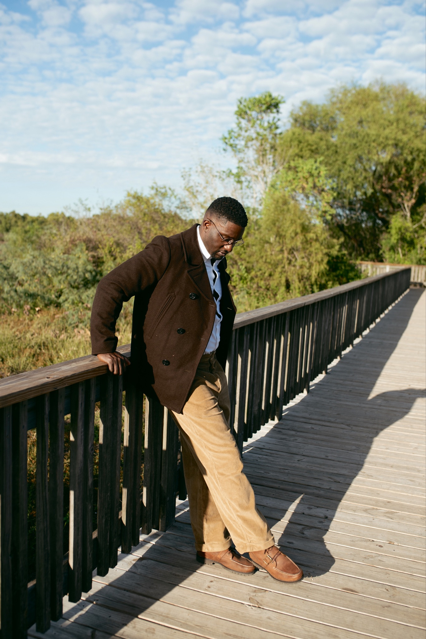 Holiday outfits for him! Brown pea coat, tan loose fit corduroy pants, white button up shirt, and brown boots  

#LTKHoliday #LTKHolidaySale #LTKmens