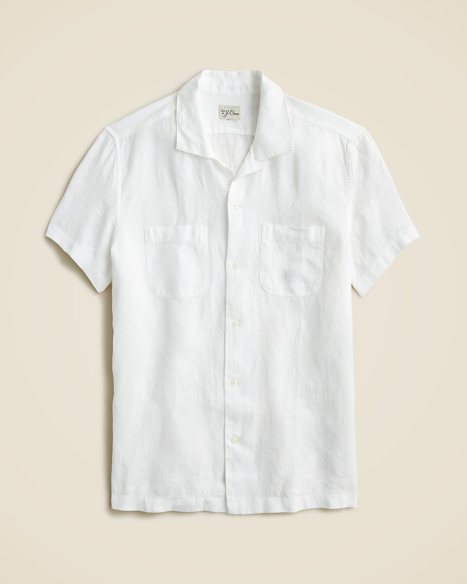 Short-sleeve camp-collar shirt in Irish linen | J. Crew US
