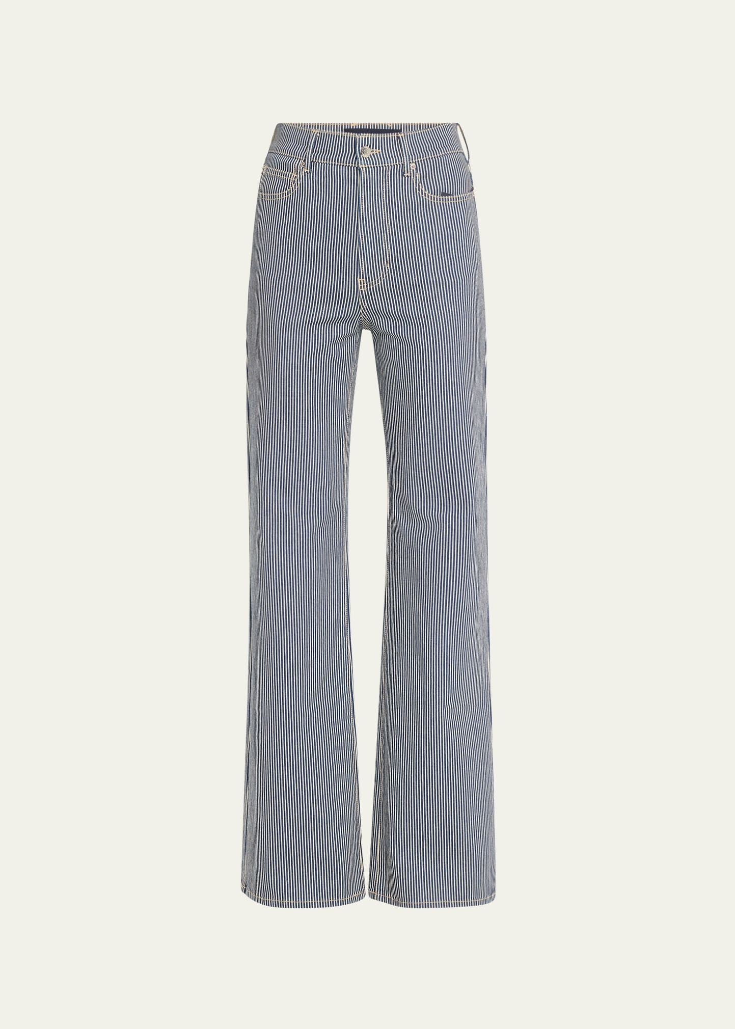Veronica Beard Crosbie Wide-Leg Stripe Jeans | Bergdorf Goodman