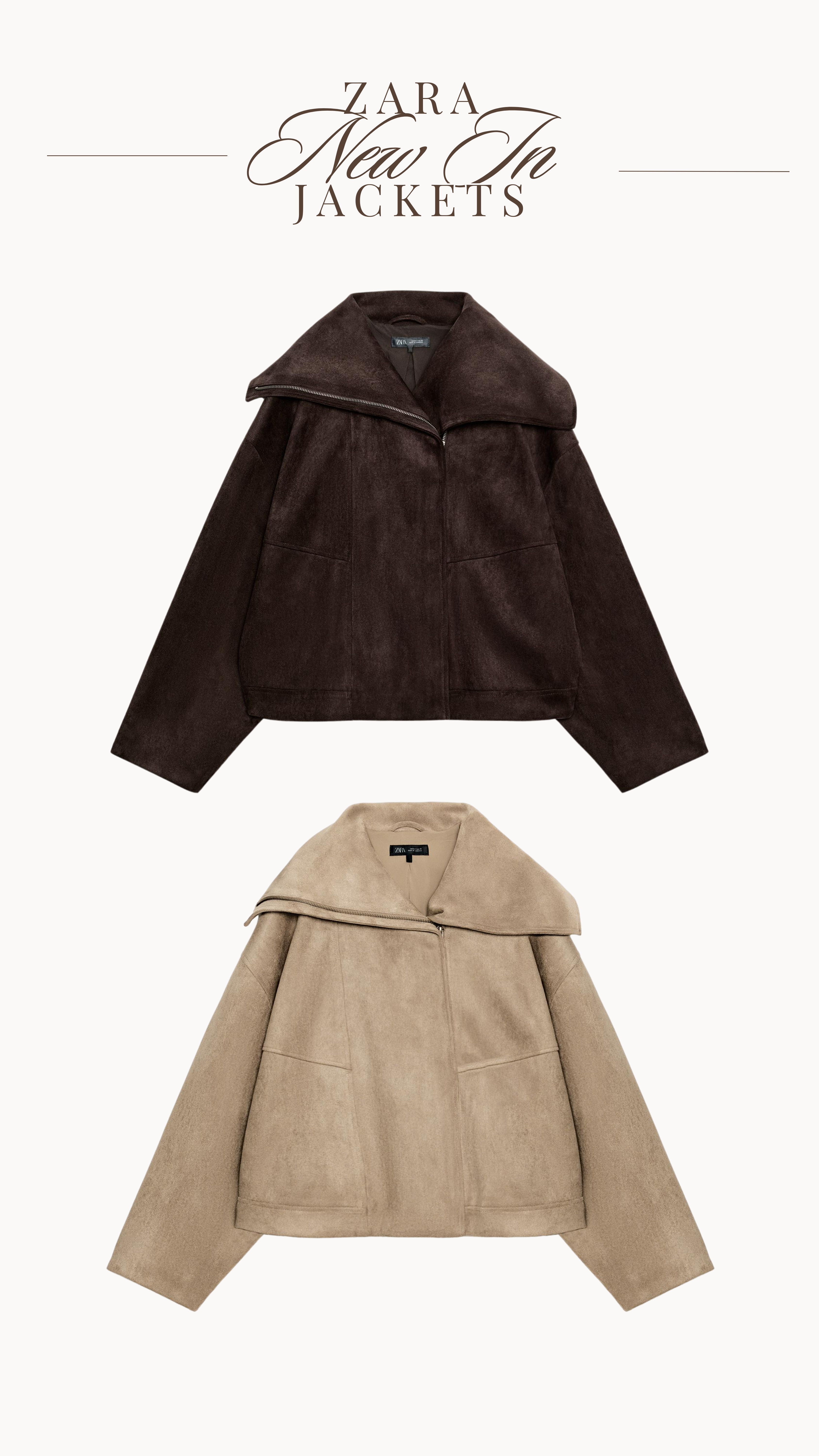 New in Zara suede jackets 🤎✨

New in jacket, viral jacket, high neck jacket, bomber jacket, suede jacket, faux suede jacket 

 #LTKFashionMonth #LTKuk #LTKautumn