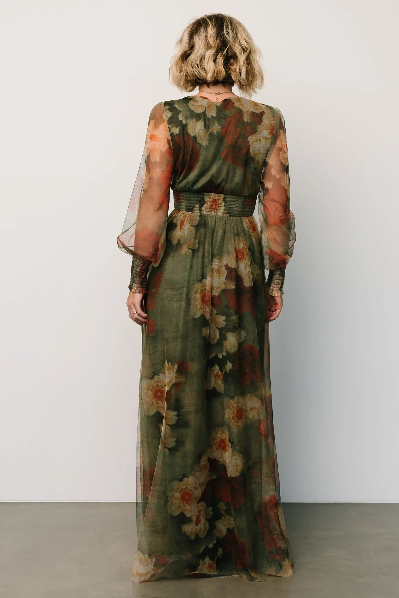 Layla Tulle Maxi Dress | Olive + Rust | Baltic Born