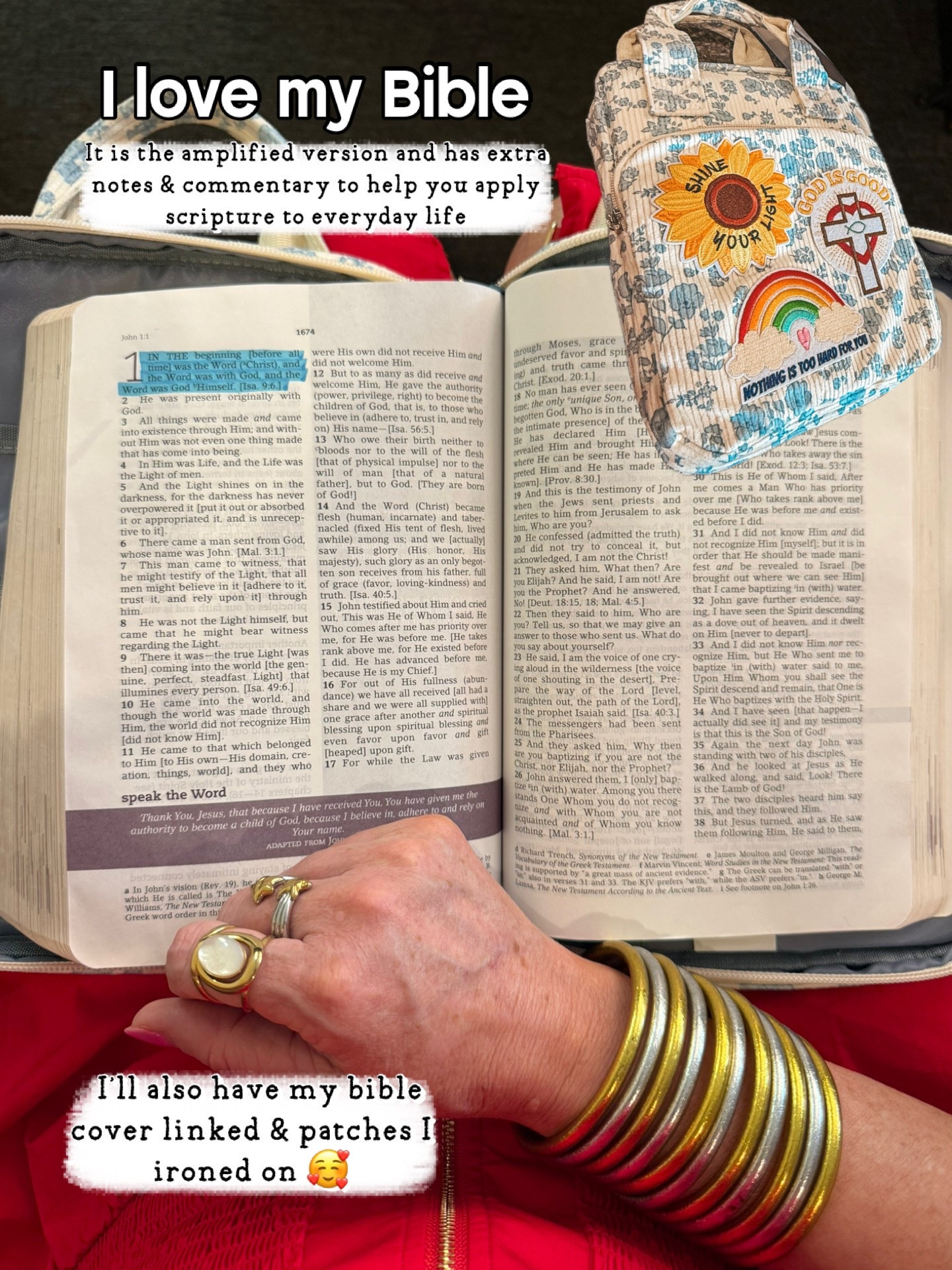 My FAV Bible and I love this translation! It’s the amplified version. I also linked my fav Bible cover and patches I added to it.

#LTKOver40