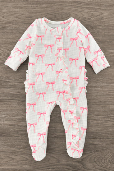 Mom & Me - Blushing Bows Waffle Knit Pajamas | Sparkle In Pink