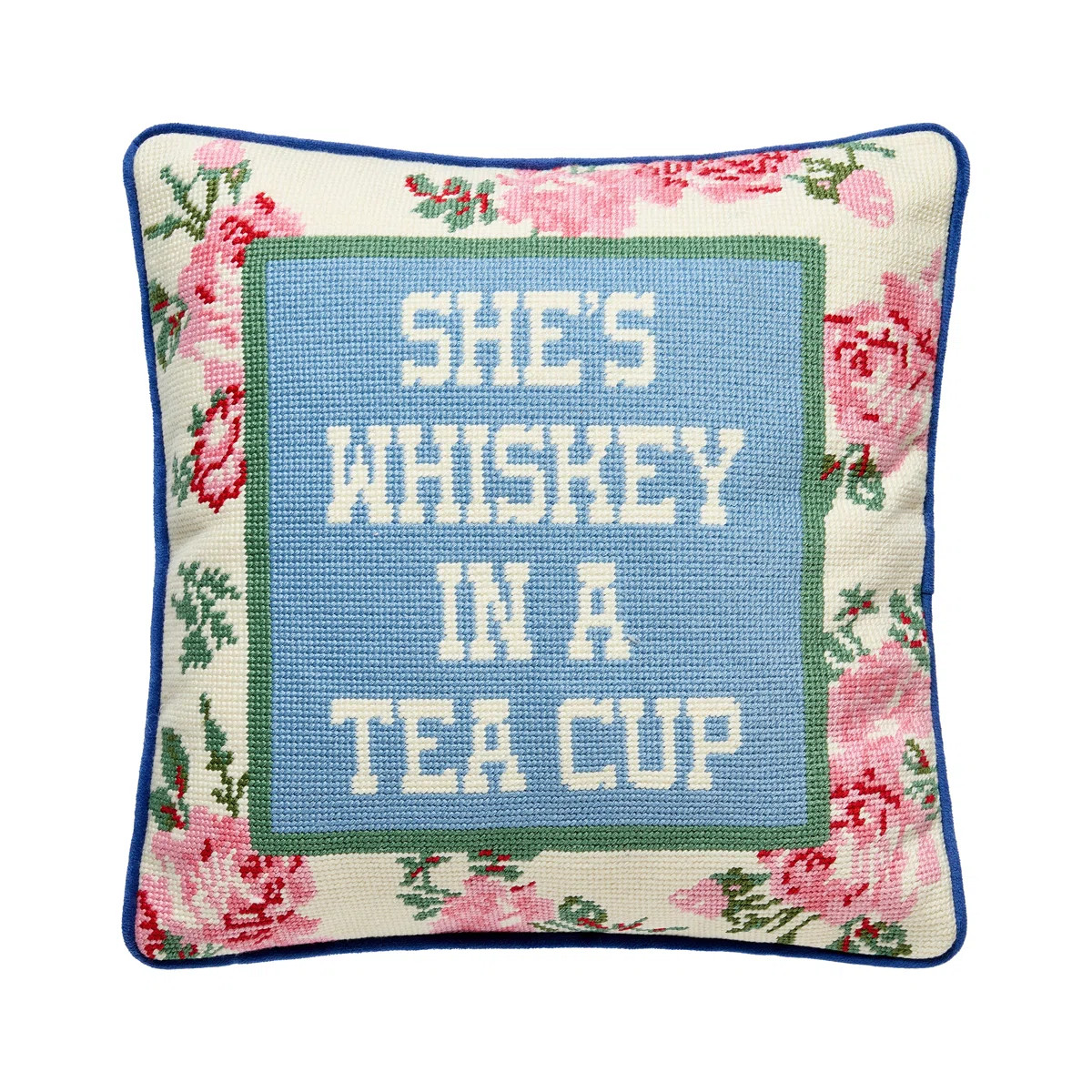 JG Co. By Amie And Jolie Sikes She's Whiskey Embroidered Needlepoint Pillow | Wayfair North America