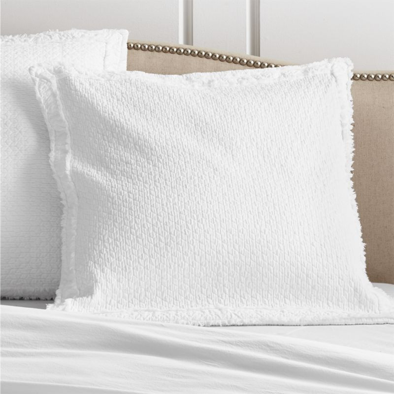 Washed Organic Cotton White Euro Sham + Reviews | Crate and Barrel | Crate & Barrel