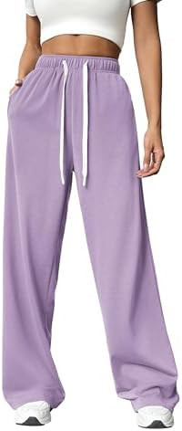 PINSPARK Wide Leg Sweat Pants for Womens High Waisted Baggy Sweatpants | 27''/29''/31'', Lightwei... | Amazon (US)