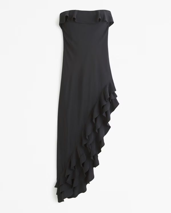 Women's Strapless Asymmetrical Ruffle High-Low Maxi Dress | Women's Dresses & Jumpsuits | Abercro... | Abercrombie & Fitch (US)