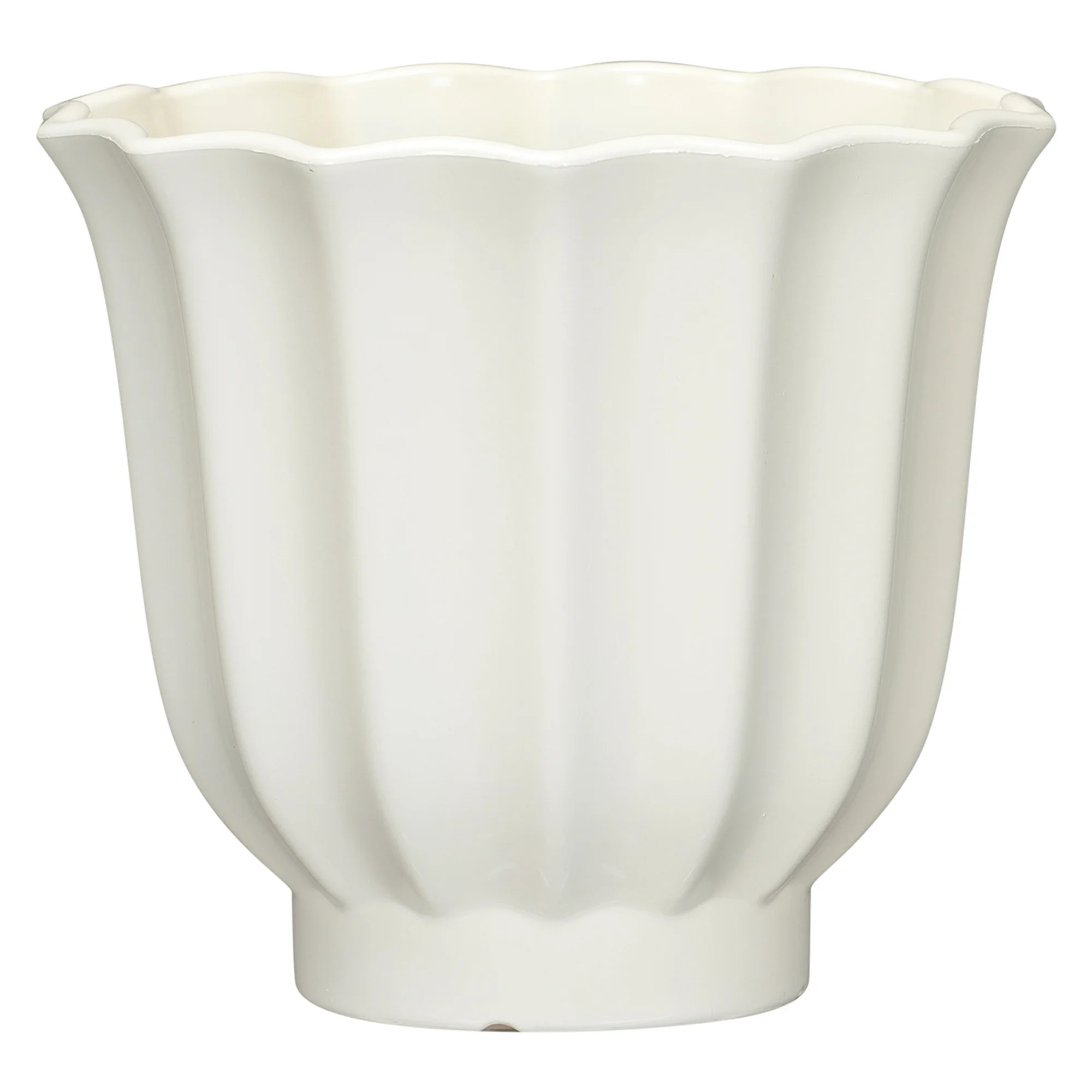 Mainstays Lillian 10" x 10" x 9" Round Vanilla Dream 100% Recycled Resin Planter | Walmart (US)