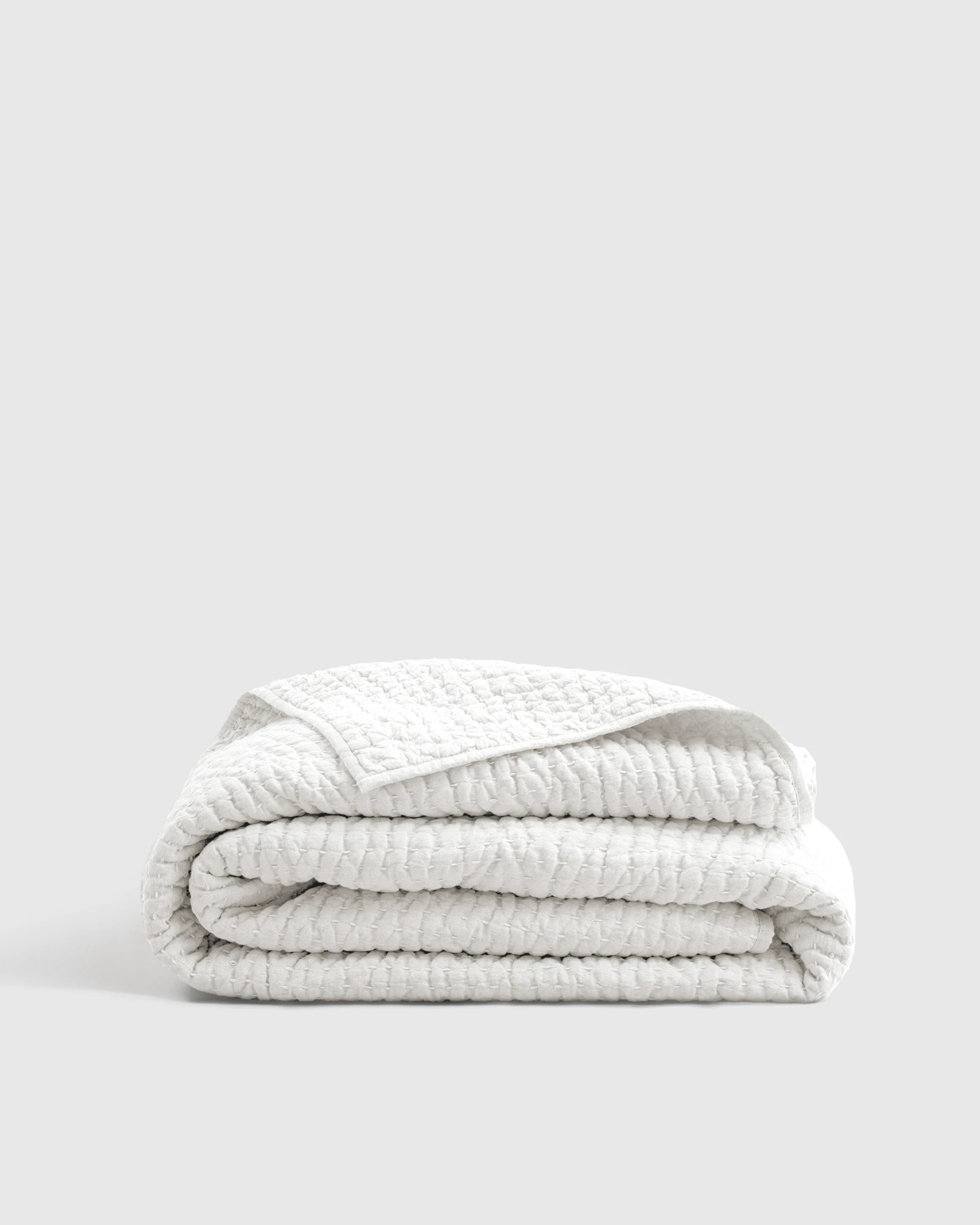 European Linen Cotton Stitch Quilt | Quince