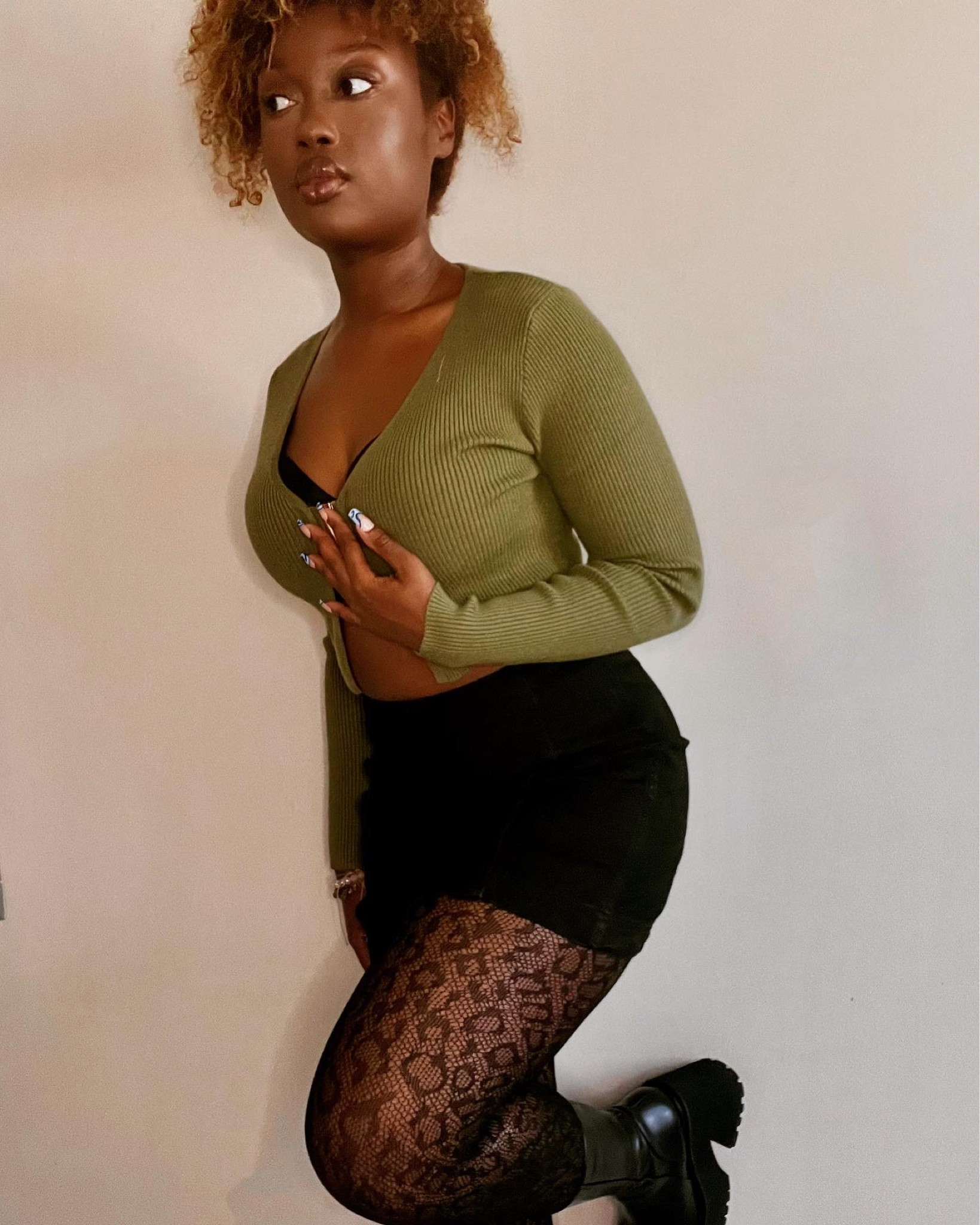 Feeling very soft grunge girly in this simple fall outfit, pairing this cute green sweater with edgy tights and these sultry platform boots. Platform boots fall outfit idea soft grunge aesthetic miniskirt outfit ideas 

#LTKshoecrush #LTKstyletip #LTKunder100