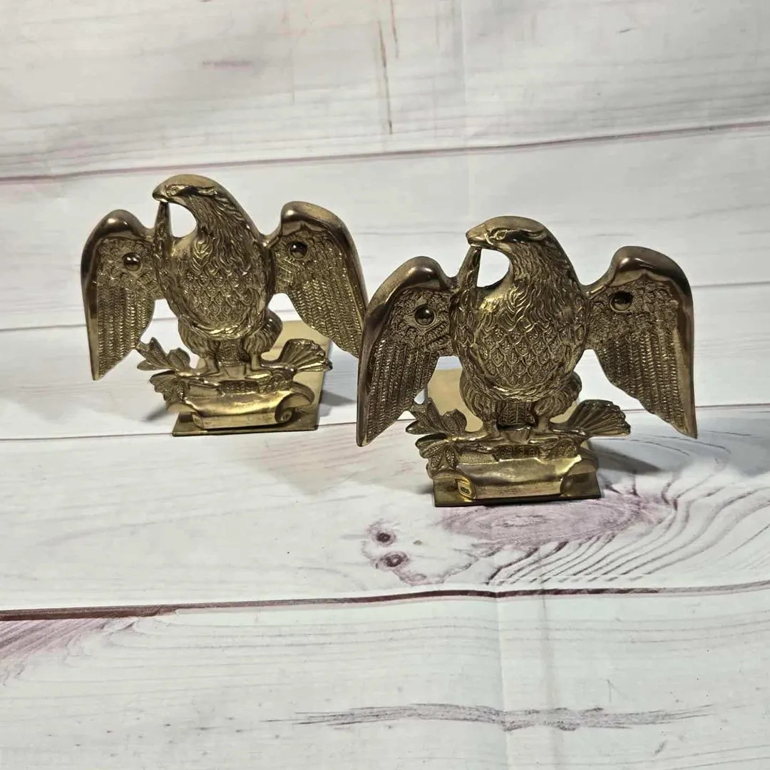 Vintage Brass Eagle Bookends Pair - Desk Decor Shelf Display Patriotic - Etsy | Etsy (US)