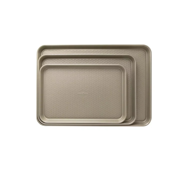 Nordic Ware 3-Piece Nonstick Baking Sheet Pan Set, Gold - Textured Surface - Walmart.com | Walmart (US)