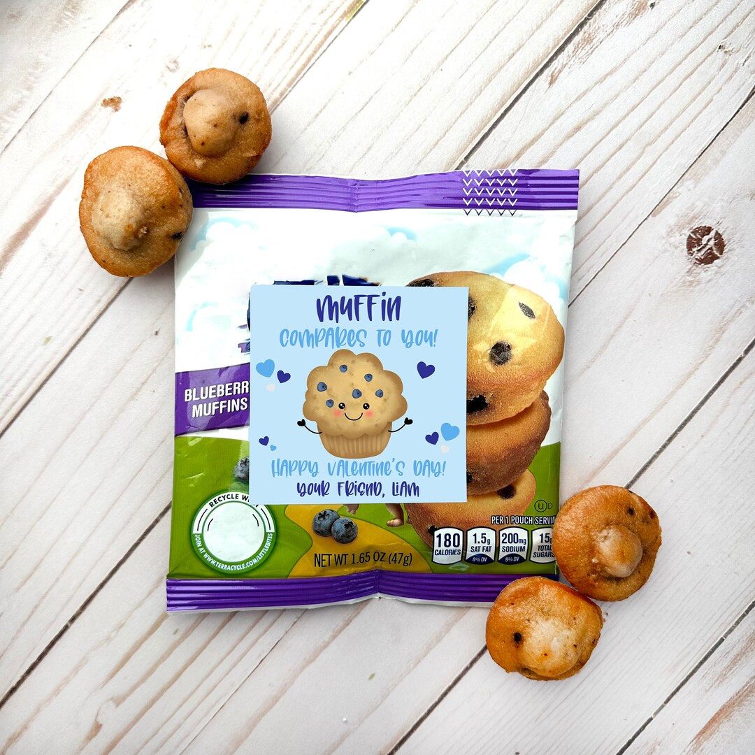 Kids Classroom Valentines Labels, Mini Muffin Valentine Stickers, Gifts for School Classroom Vale... | Etsy (US)