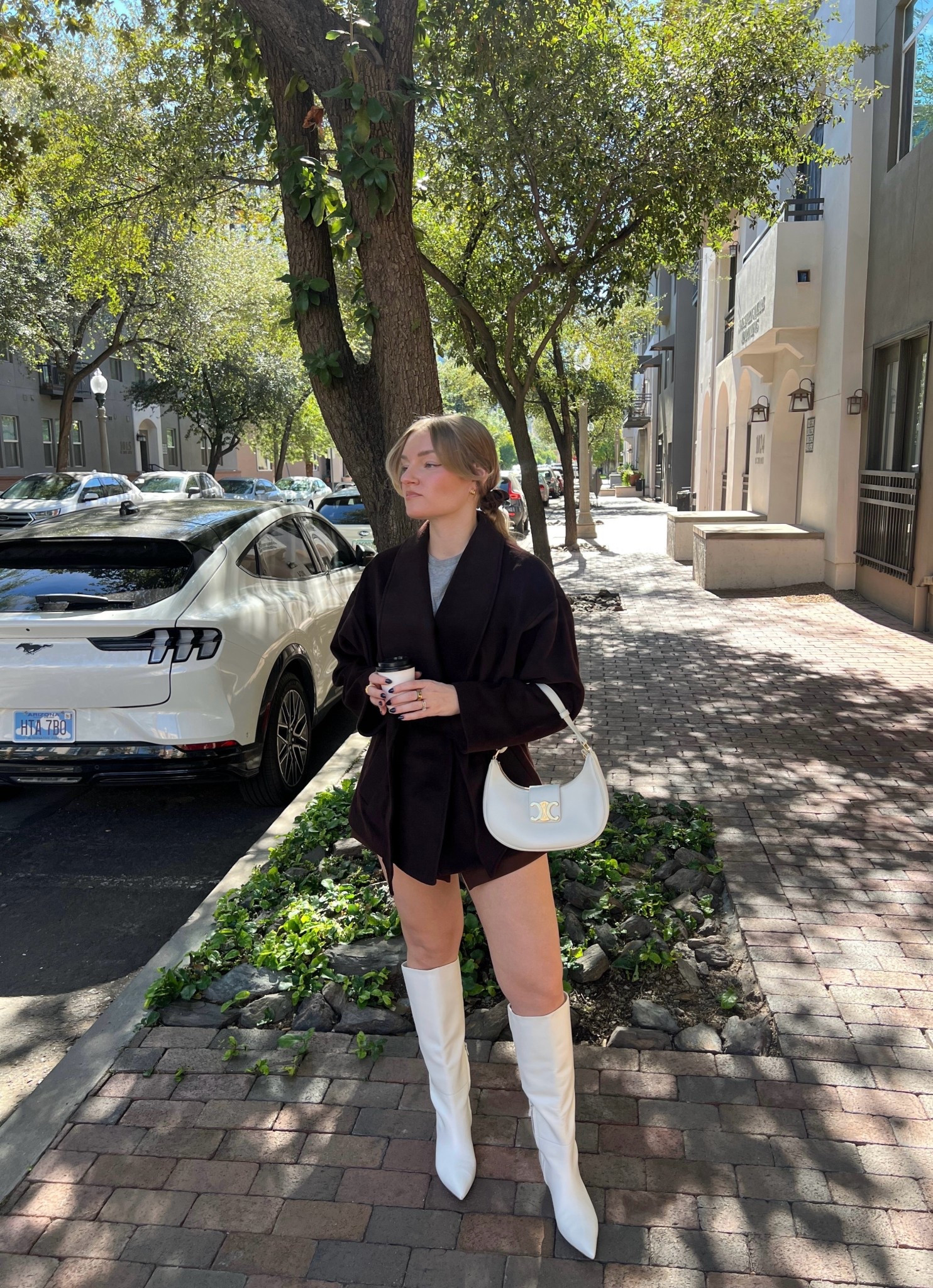 Karen millen brown wrap coat