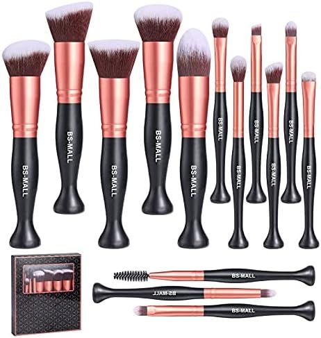 BS-MALL Stand Up Makeup Brushes Premium Synthetic Foundation Powder Concealers Eye Shadows Makeup... | Amazon (US)