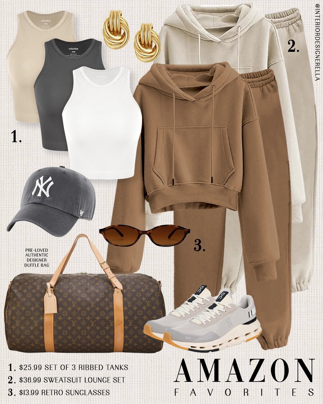 $36.99 sweatsuit lounge sets + $25.99 set of 3 ribbed tanks!✨ Click on the “ Amazon ootd” collections on my LTK to shop!🤗 Have an amazing day!! Xo!!