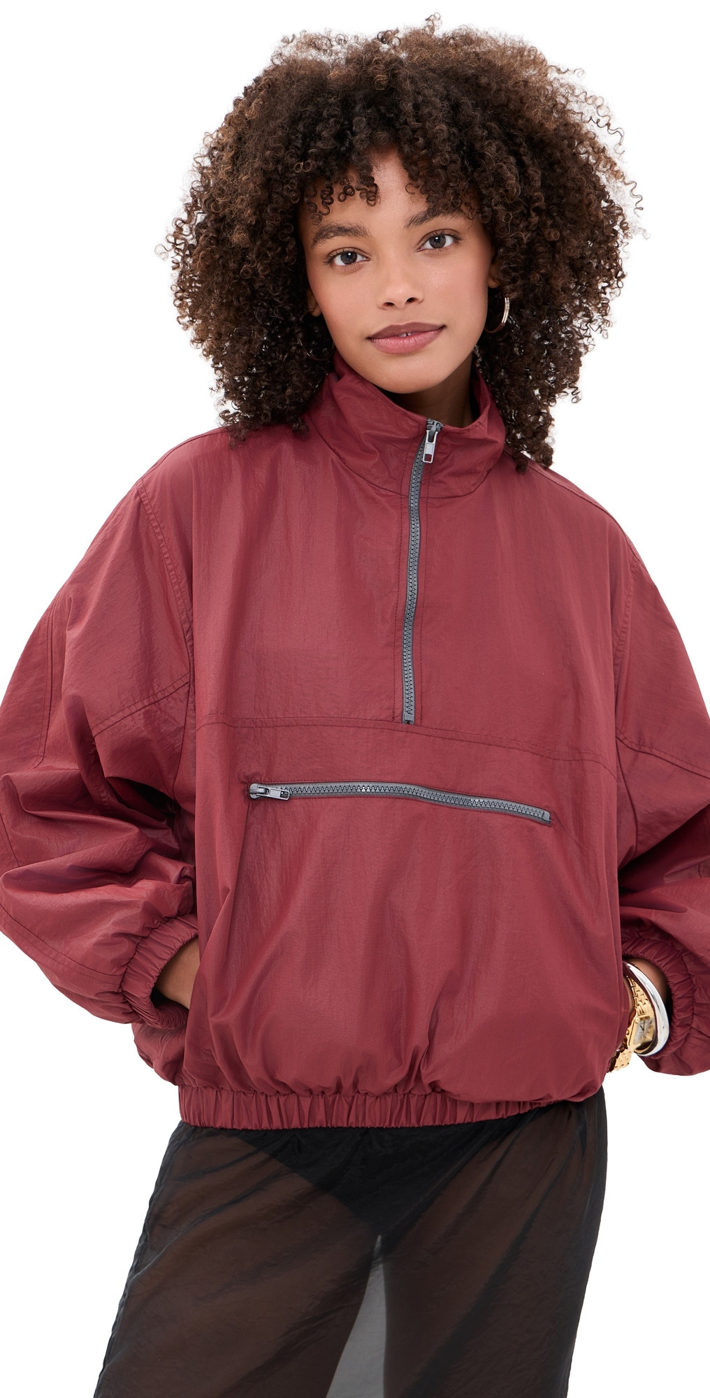 Lioness Ibiza Windbreaker Burgundy XXS | Shopbop