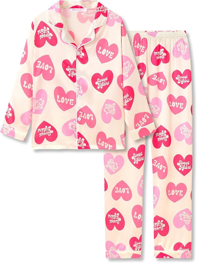 Topgal Satin Pajamas for Girls – Coat Style Unicorn Long Sleeve Silky Button Down PJ Set Size 6... | Amazon (US)