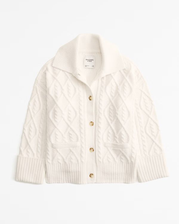 Cable Collared Cardigan | Abercrombie & Fitch (US)