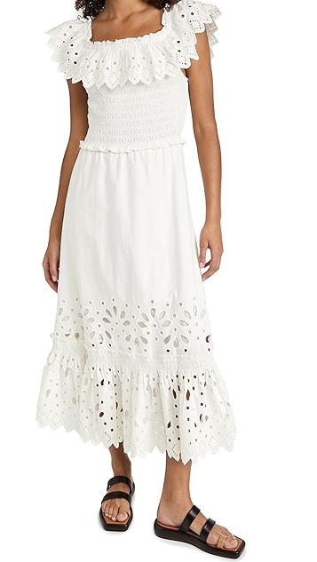 Hazel Eyelet Smocked Ruffle Dress | Shopbop