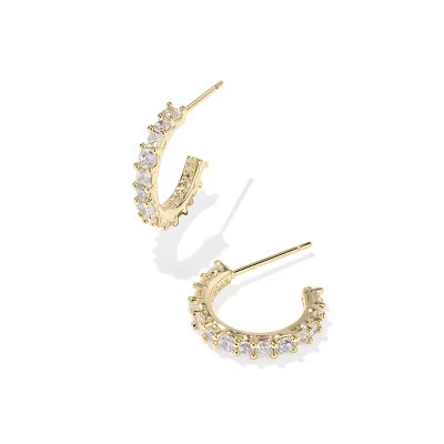 Kendra Scott Belle Cubic Zirconia Huggie Hoop Earrings - Gold/White | Target