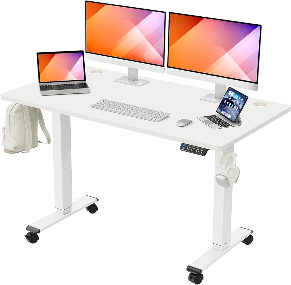 MOUNTUP 𝟓𝟓 𝐱 𝟐𝟖 Inches Electric Height Adjustable Standing Desk, Sit Stand Desk wi... | Amazon (US)