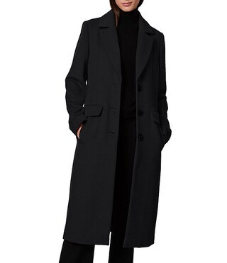 Dart Wool Blend Notch Collar Button Front Single Breasted Coat | Dillard's