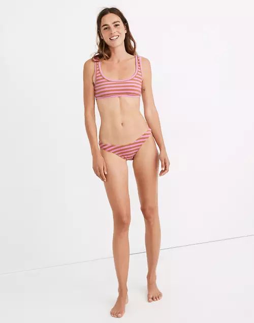 Madewell Striped Terry Curved-Waist Bikini Bottom | Madewell