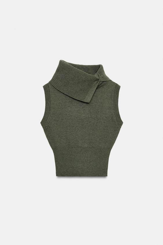 LAPEL KNIT TOP | Zara US