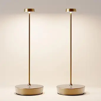 2Pack Cordless LED Table Lamp，Rechargeable Battery Operated Table Light, 3 Color Stepless Dimma... | Amazon (US)