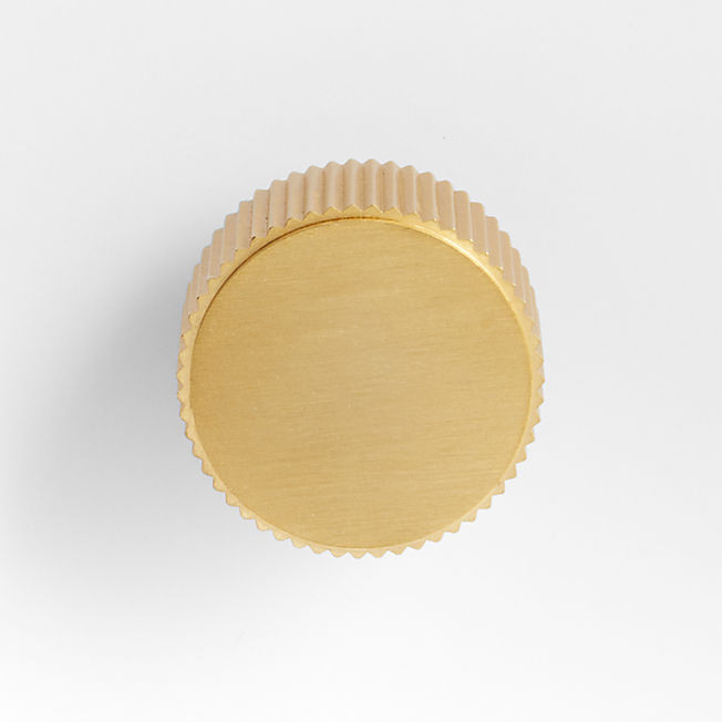 Modern Fluted Brushed Nickel Cabinet Knob + Reviews | Crate & Barrel | Crate & Barrel