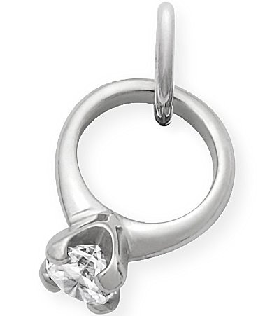 James Avery Engagement Ring with Cubic Zirconia Charm - Silver/Crystal | Dillard's