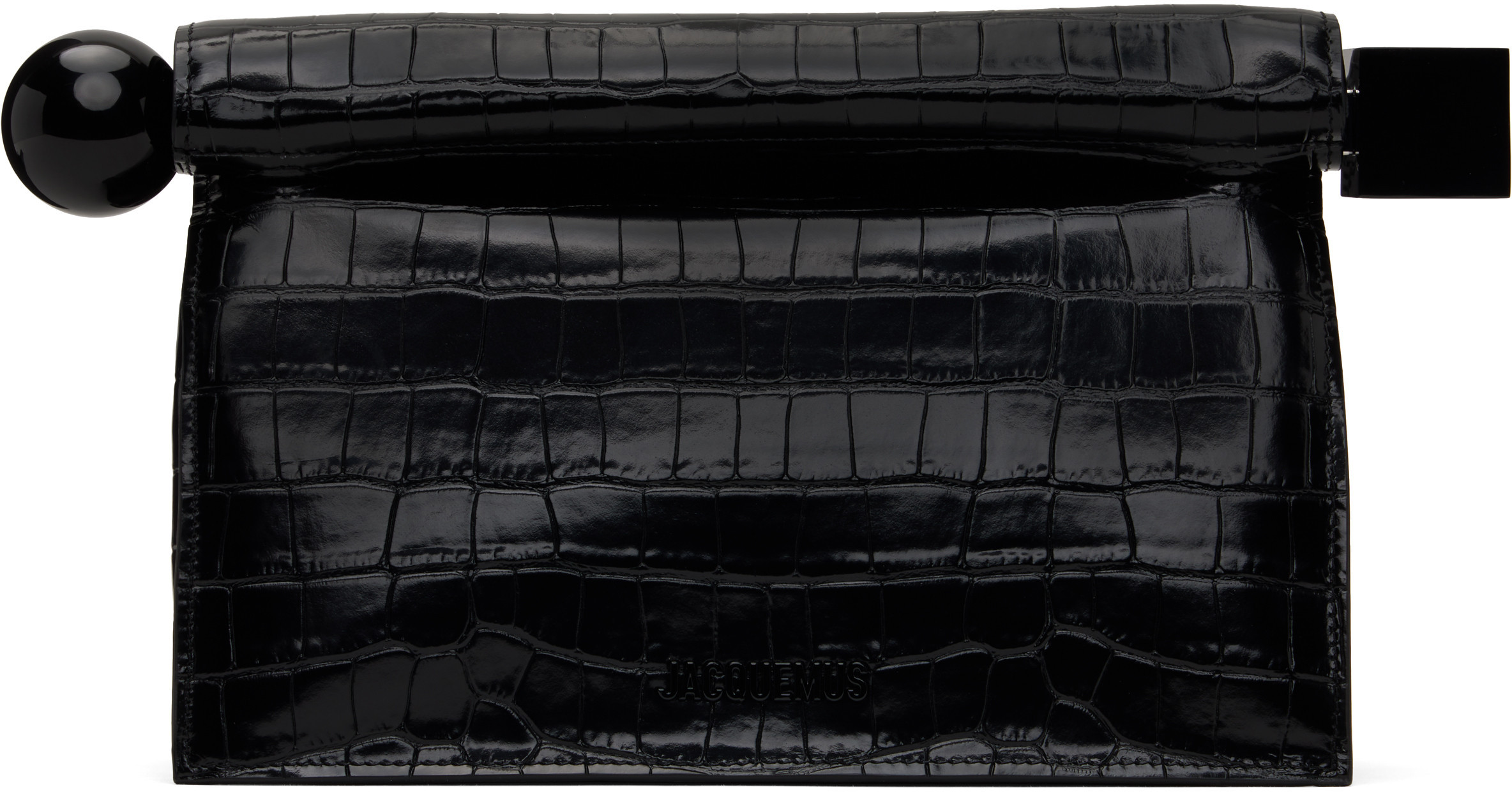 JACQUEMUS Black 'The Rond Carré' Clutch | SSENSE