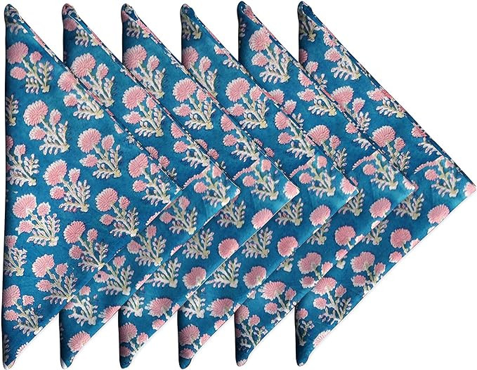 Amazon.com: Craftbot Cotton Print Napkins 18x18 inches - Washable Cloth Dinner Napkins Set of 6 -... | Amazon (US)