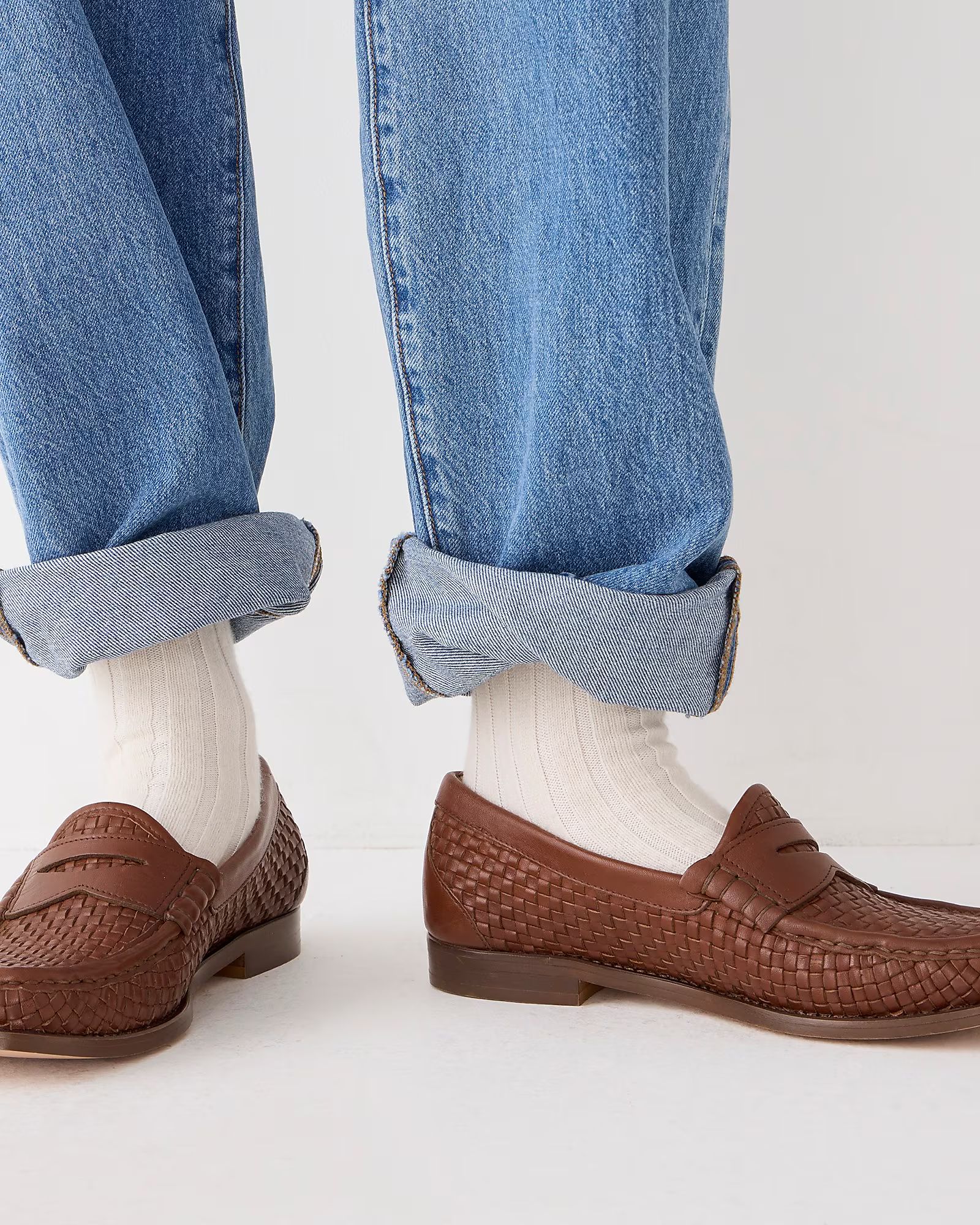 Winona penny loafers in woven Italian leather | J.Crew US