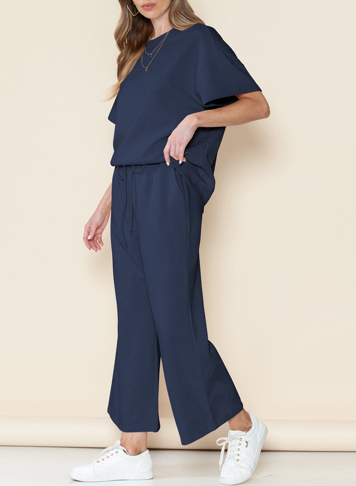 Dearlove Womens Sets 2 Piece Outfits Top and Bottom Outfits for Women 2 Piece Sweatsuit Sets Navy... | Walmart (US)