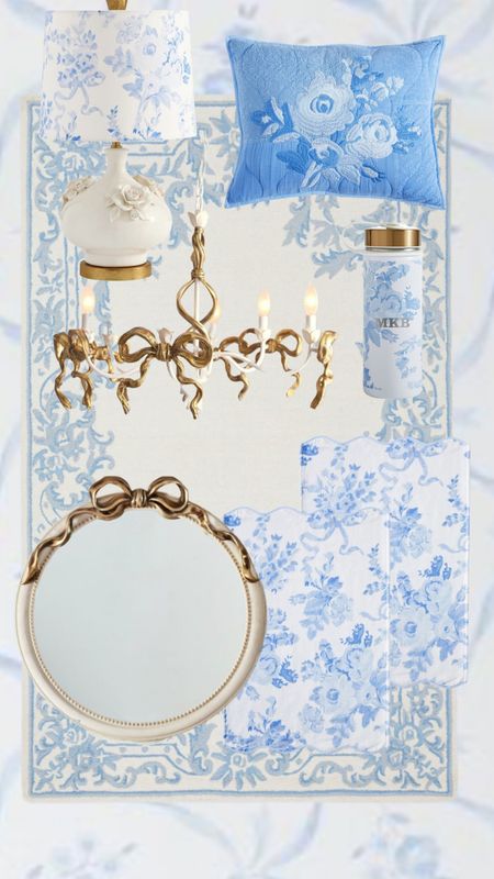 Blue and white! Pottery Barn x Love Shack Fancy collection is precious! #loveshackfancy #blueandwhite 