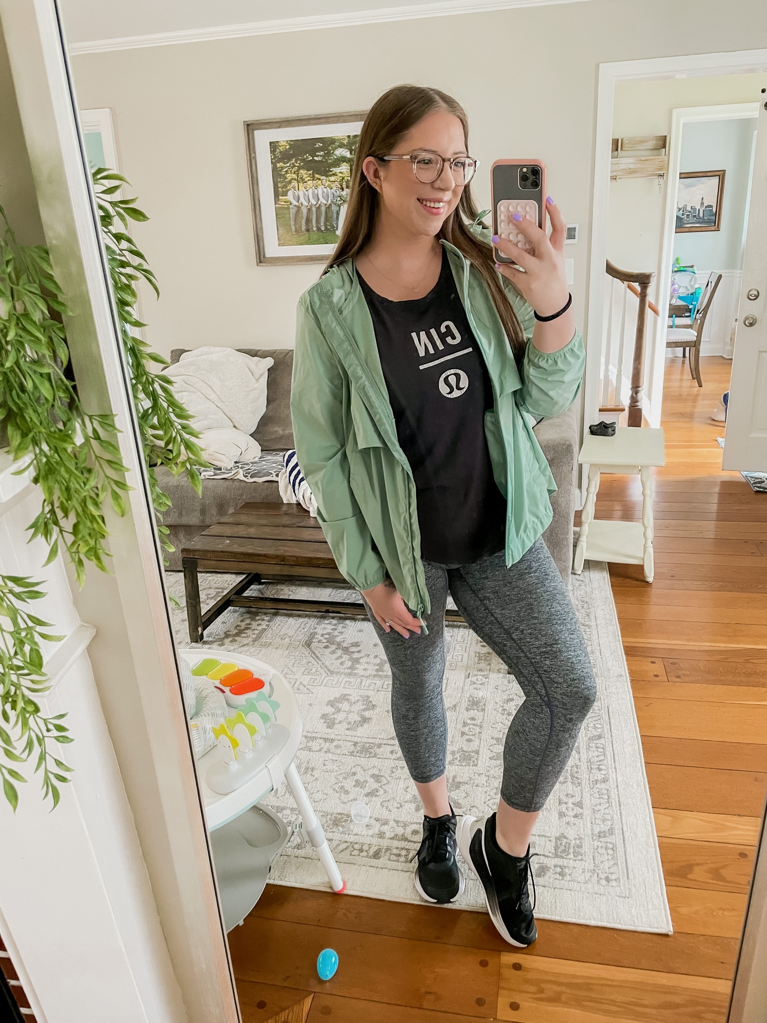 comfy leggings and tee for a cloudy day at the zoo! these lululemon gym shoes are my absolute favorite walking shoe! this rain coat is from Costco and my leggings are Ptula bare ✨ 

#LTKFind #LTKfit