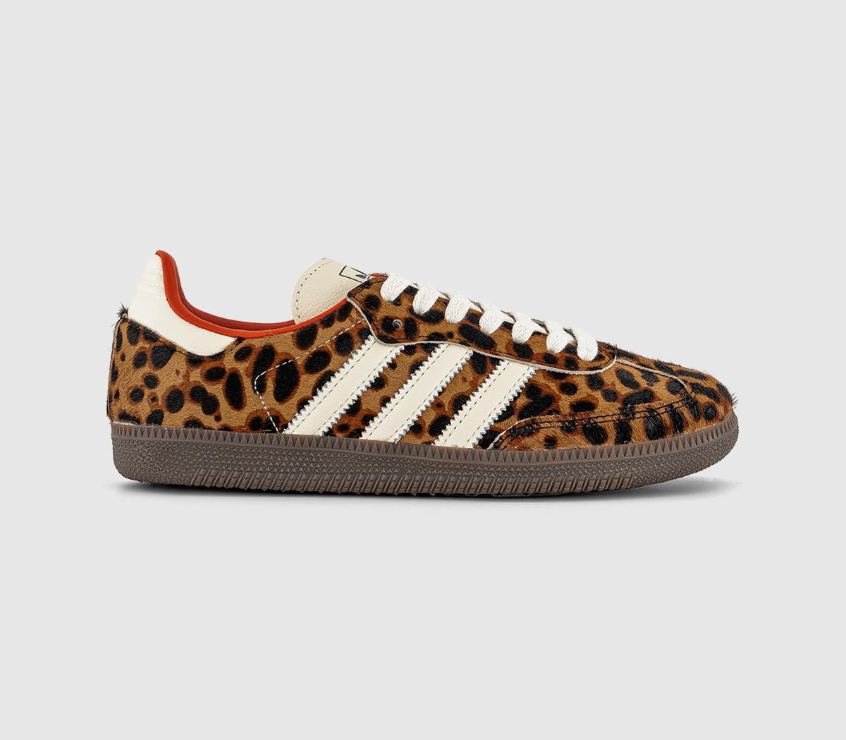 Adidas Womens Samba OG Trainers Leopard Preloved Red Cream Black, 6.5 | Office Shoes (UK)