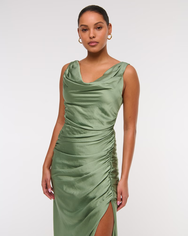 Cowl Neck Draped Maxi Dress | Abercrombie & Fitch (US)