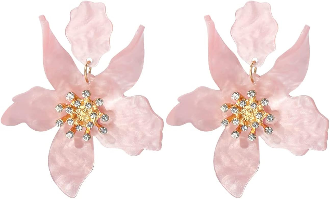 Boho Stud Earrings for Women - Chic Flower Statement Earrings with Gold Flower Bud, Great for Sis... | Amazon (US)