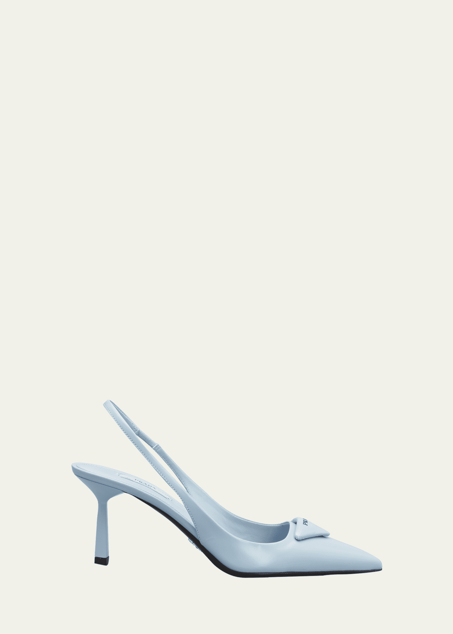 Prada Leather Padded Logo Slingback Pumps | Bergdorf Goodman