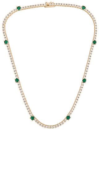 Zoi Tennis Necklace in Gold & Emerald | Revolve Clothing (Global)