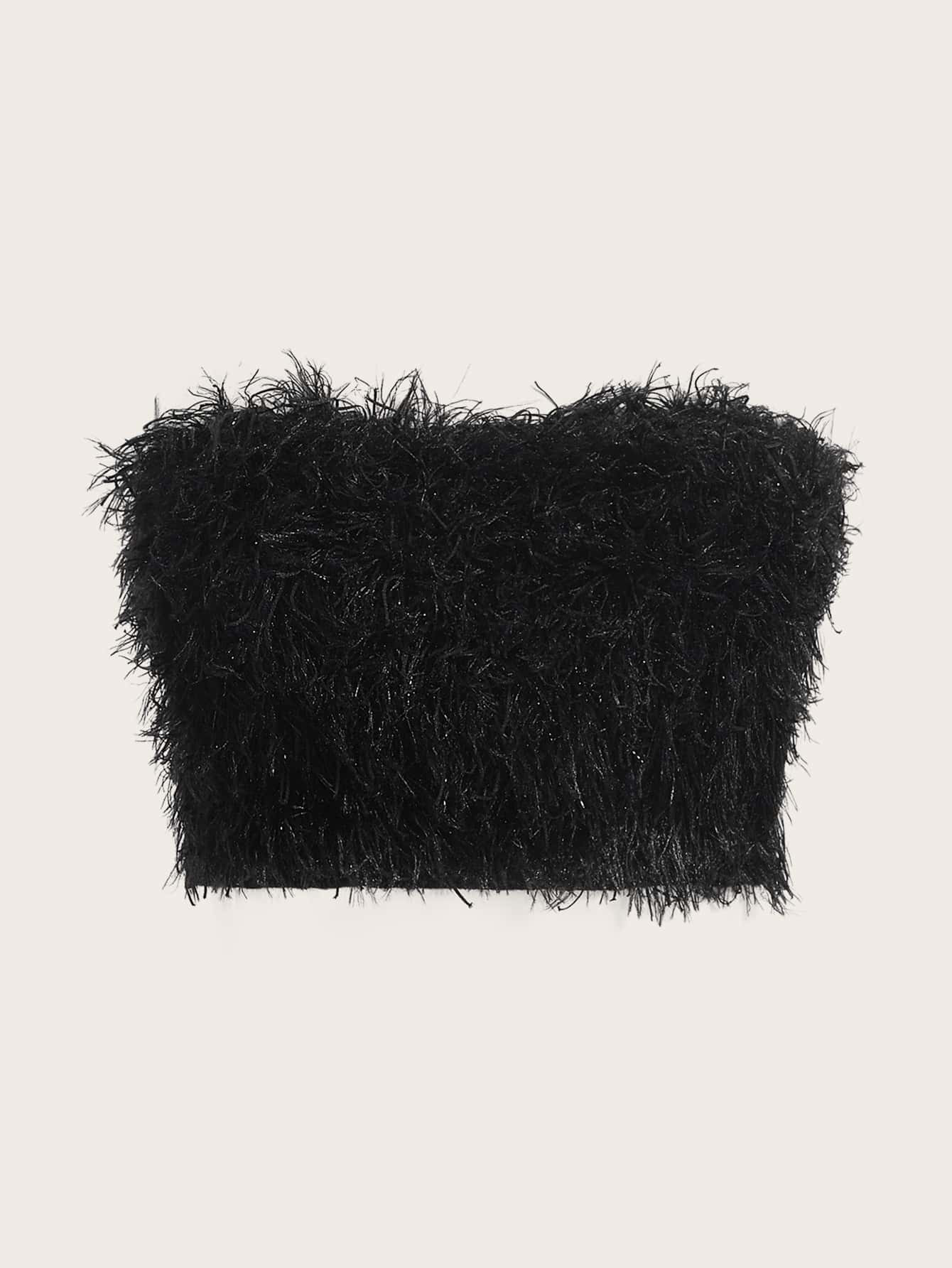 SHEIN EZwear Solid Fuzzy Crop Tube Top
   
      SKU: sw2206095578763070
          (100+ Reviews)... | SHEIN