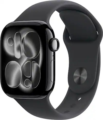 Apple Watch Series 11 (GPS+Cellular) 42mm Aluminum Case with Black Sport Band - S/M - Jet Black -... | Best Buy U.S.