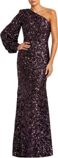 Mac Duggal Sequin One-Shoulder Column Gown | Nordstrom | Nordstrom